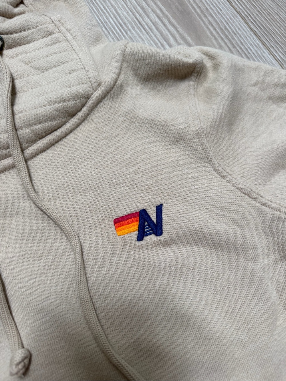 Aviator Nation Ninja Pullover Hoodie in Sand LA clean girl coastal beach prep - Picture 4 of 7